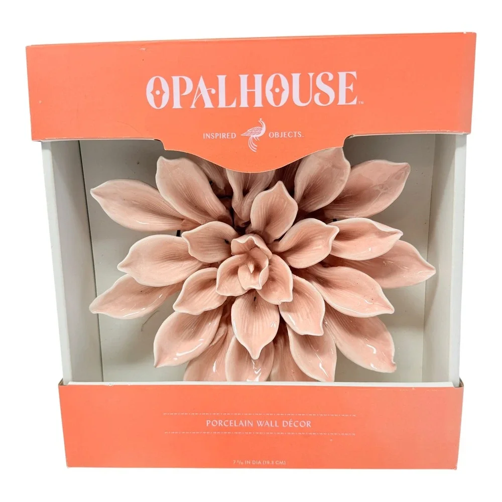 Opalhouse Wall Decor Porcelain Flower Pink Dahlia 2018 Target 7.5 Inch 3D Art